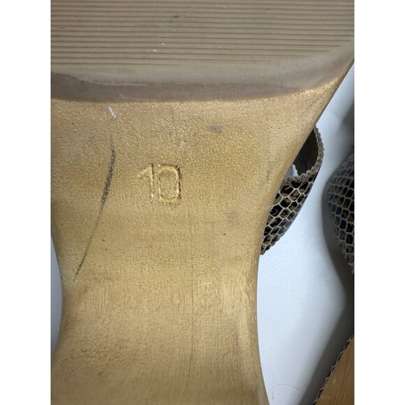 Steve Madden Caesar Snake Print Wooden Slide Size 10 - Picture 3 of 12